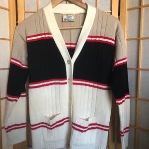 Vintage retro cardigan 70s, 80s with pockets